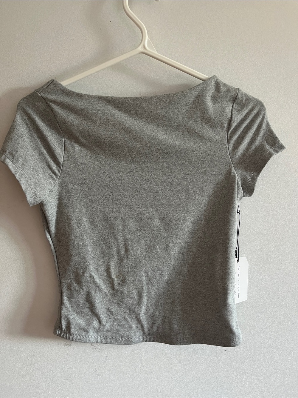 Women's Short-Sleeve Boatneck Tee in Heather Grey